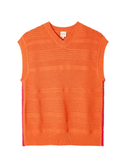Paul Smith open-knit V-neck sweater Orange M1R789ZV03028