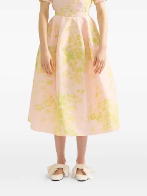 ERDEM floral-pattern midi skirt Pink SS26S3651593014