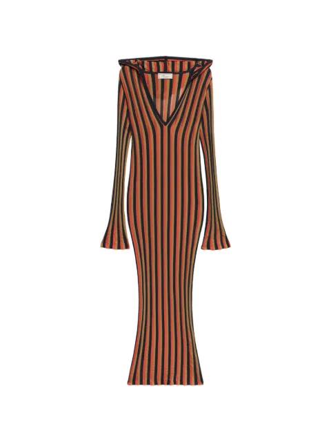 Blumarine striped hooded dress Black 2A792A