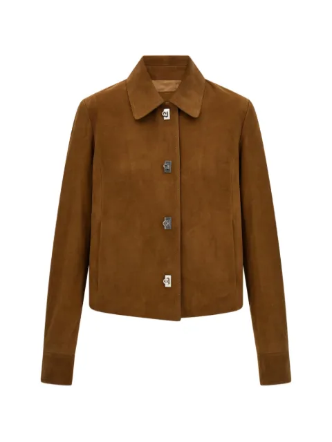 Ferragamo boxy nubuck jacket Brown 793112