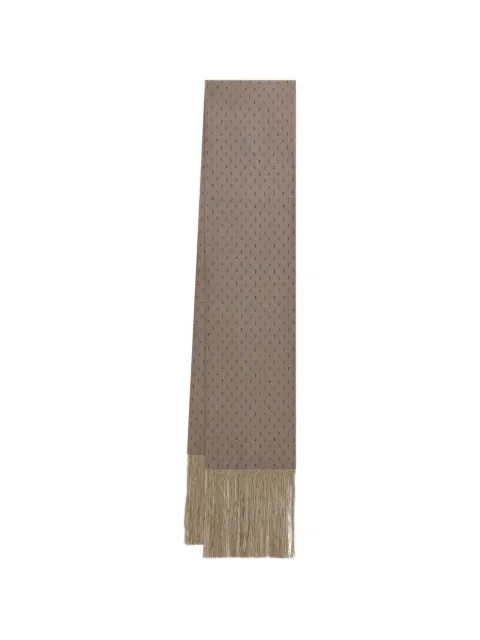 Ferragamo micro Gancini print silk scarf Neutrals 794523