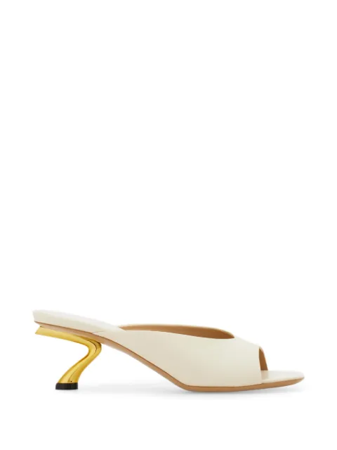 Ferragamo S-shaped heels slide Neutrals 793522