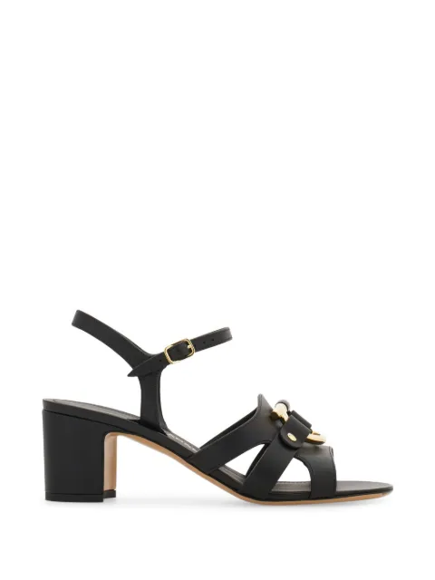 Ferragamo Gancini ornament sandals Black 793602
