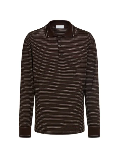Ferragamo long sleeve striped polo shirt Brown 793831