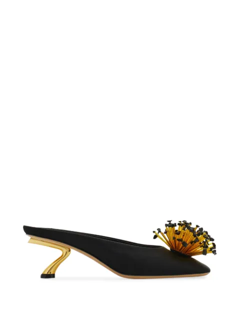 Ferragamo S-shaped heel mules Black 793011