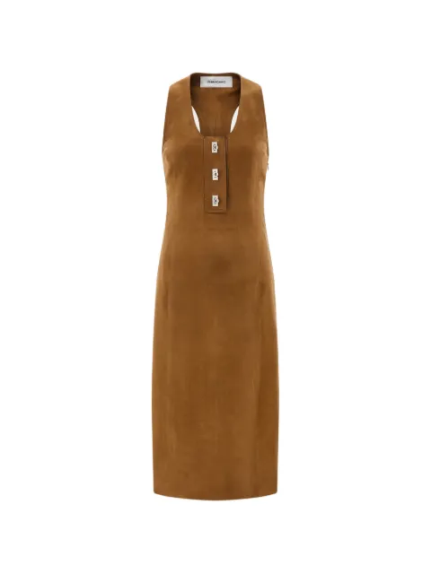 Ferragamo racer back dress with Hug buckle detail Neutrals 793092