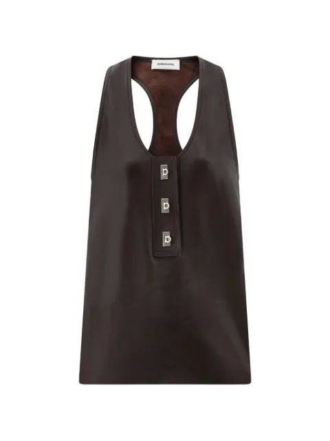 Ferragamo nappa racer back vest Brown 793114