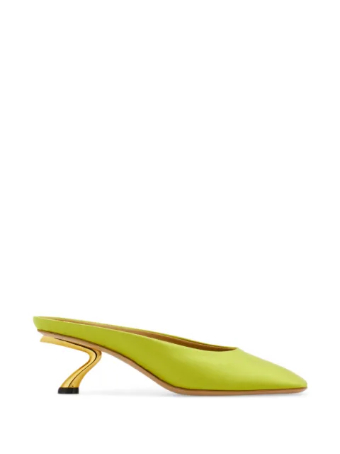 Ferragamo S-shaped heel mules Green 792967