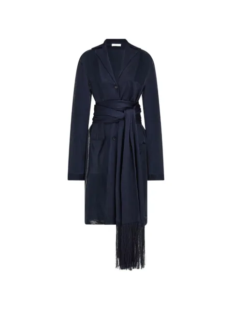 Ferragamo fringe-trimmed sheer cardigan Blue 793184