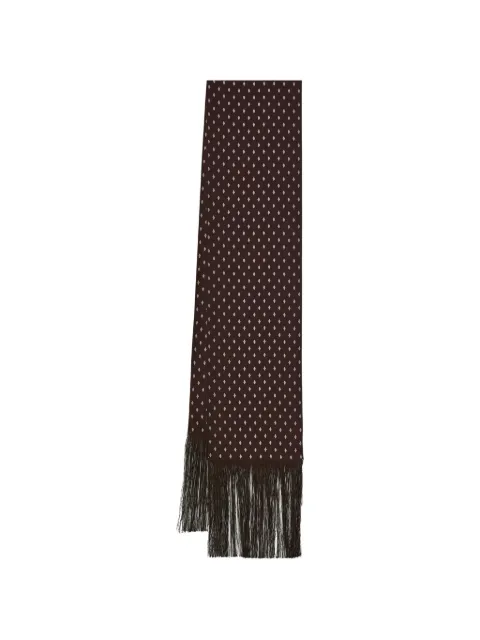 Ferragamo micro Gancini print silk scarf Brown 794421