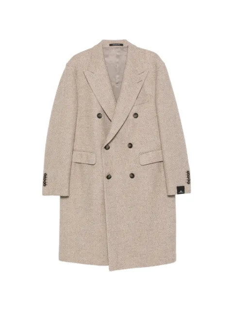 Tagliatore double-breasted herringbone coat Neutrals CLD10B610079S