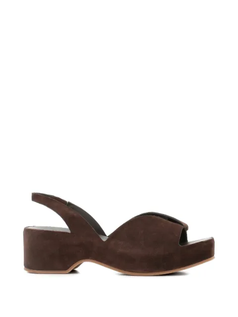 Del Carlo slingback suede sandals Brown 11730