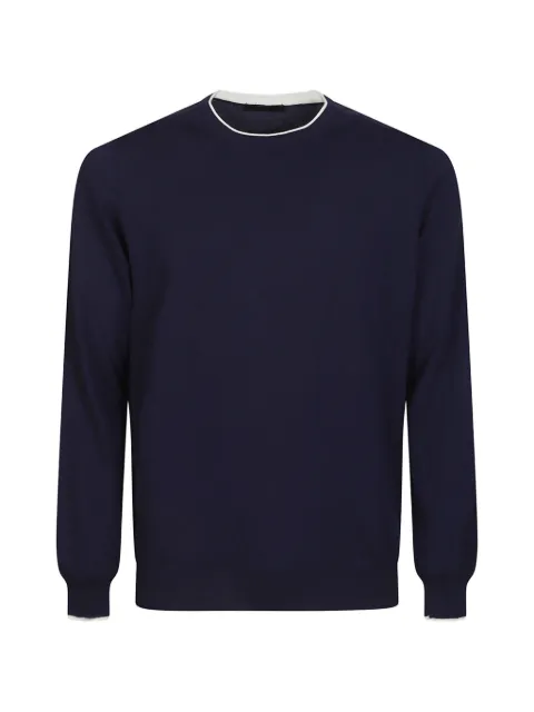 Fay crew-neck long-sleeve sweater Blue NMMC1521730VHY