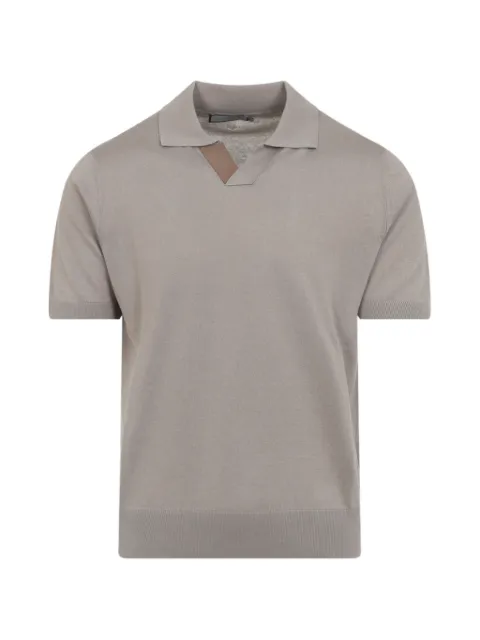 Canali collar-detail T-shirt Grey C1048MK02054