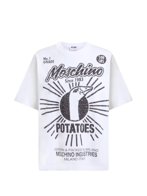 Moschino printed organic cotton jersey T-shirt White A07160441