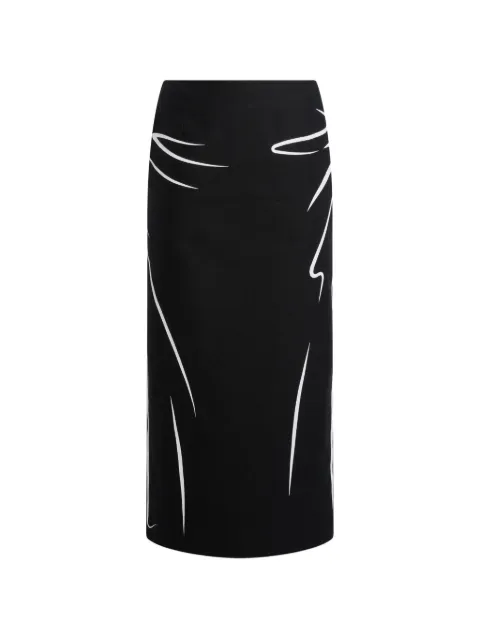 Moschino printed cotton midi skirt Black A01070422