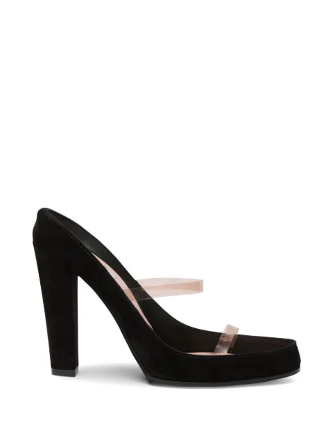 Moschino high-heeled suede and pvc sandals Black MA2808BC0OM65