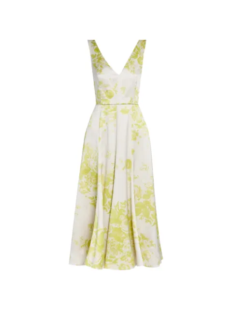 ERDEM V-neck floral-print midi dress Neutrals SS26D19651633014