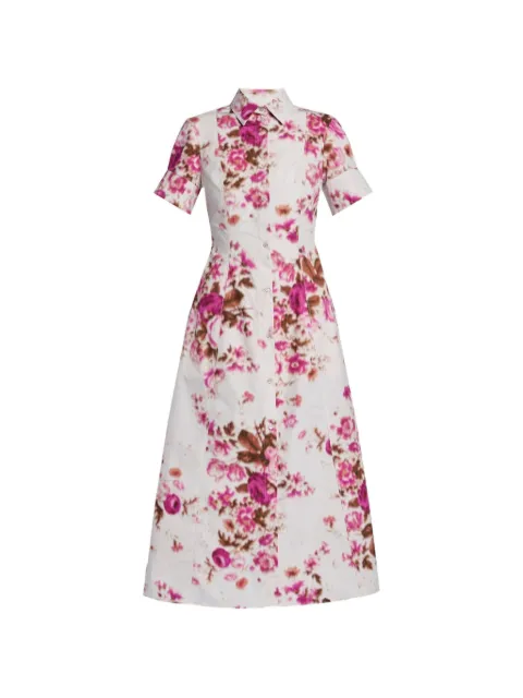 ERDEM floral-print midi dress White SS26D19751525019
