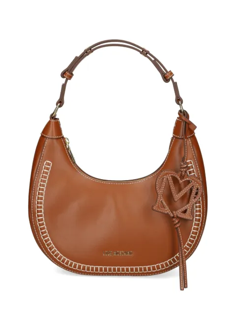 Love Moschino heart-charm stitched shoulder bag Brown JC4095PP1OLI0