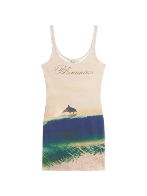 Blumarine ribbed print dress Neutrals 2A790A