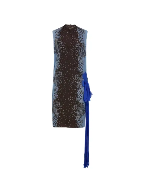 Ferragamo silk dress with flower detail Brown 793476