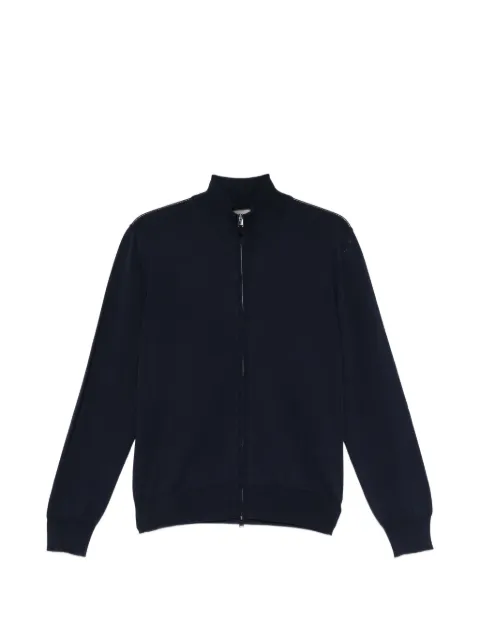 Canali zip-up knitted cardigan Blue C0022MK02459