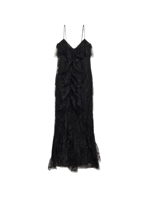 Blumarine lace-patterned ruffled dress Black P622A779AN0990