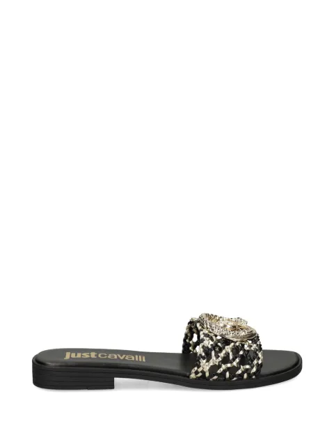 Just Cavalli logo-plaque woven sandals Black 80RA3S83ZSE38