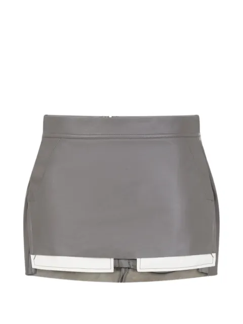 Rick Owens mini leather skirt Grey RP01F6371LBY