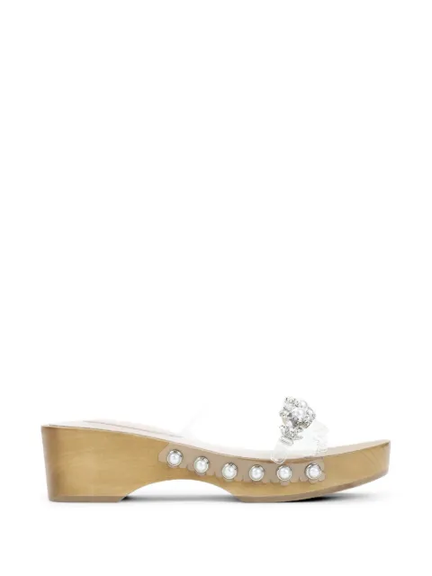Simone Rocha embellished scalloped wooden clog sandals White SLD55B0743