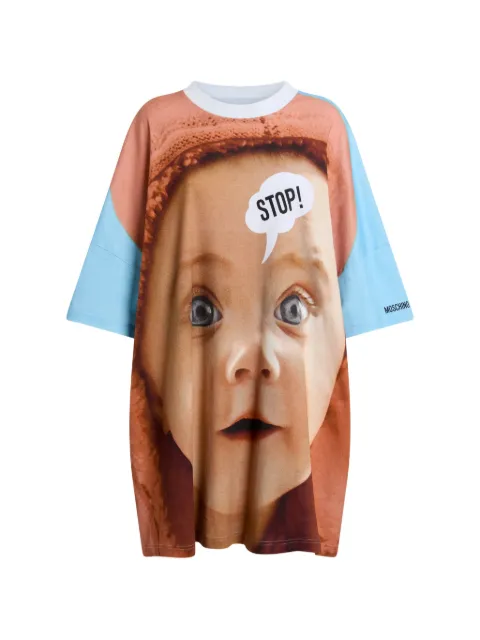 Moschino heavy cotton printed dress Blue A04130442