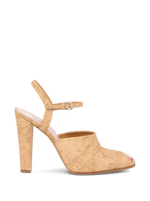 Moschino ankle-strap leather pumps Neutrals A01170421