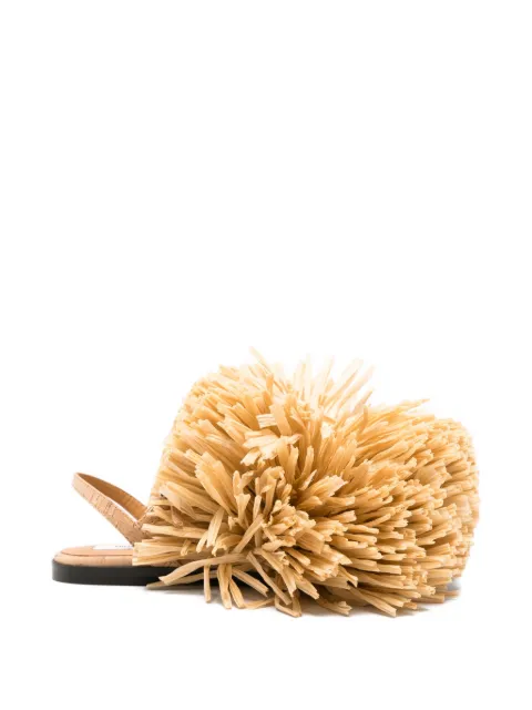 Moschino pompom slingback sandals Neutrals MA16411C0OMS1