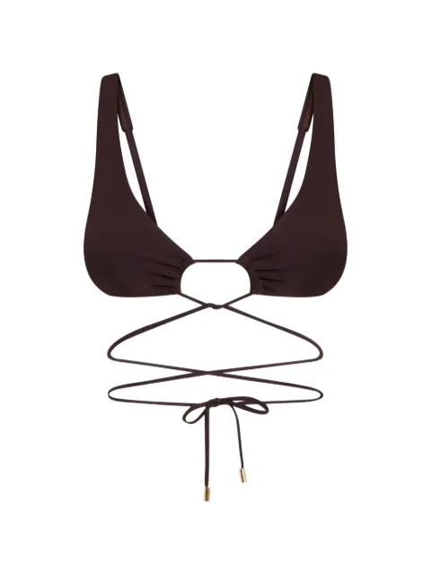 Moschino triangle bikini top in lycra Brown A57129442