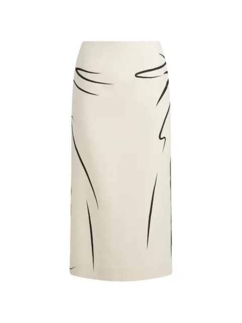 Moschino printed cotton skirt White A01070422