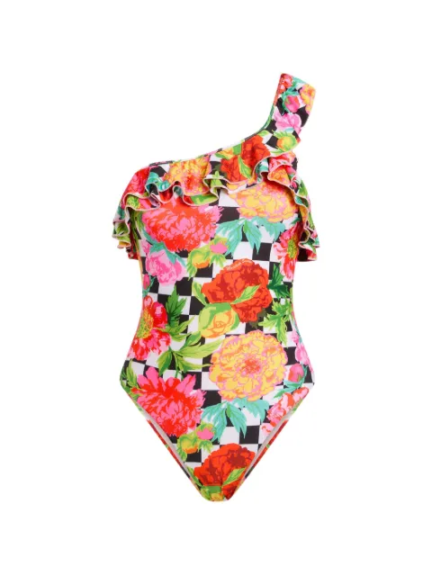 Moschino printed lycra one-piece swimsuit White A49219415