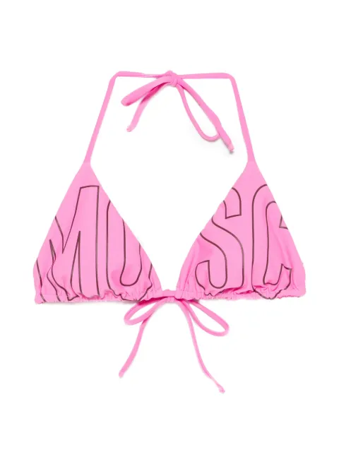 Moschino printed triangle bikini top Pink A57029402