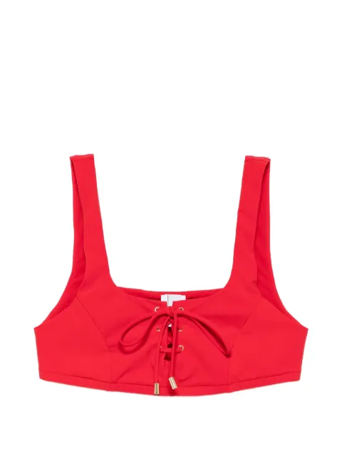 Moschino lace-up bikini top Red A57119442
