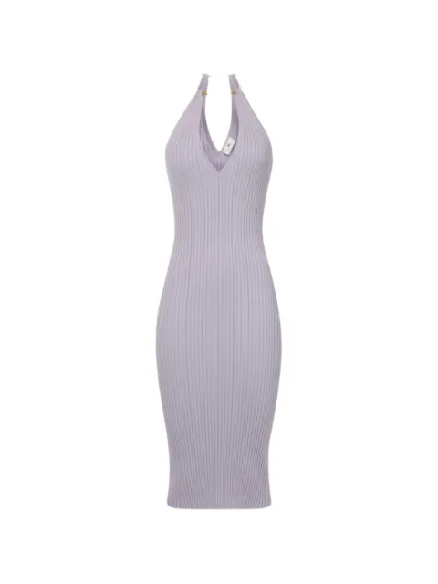 Elisabetta Franchi ring V-neck midi dress Purple AM16S61E2