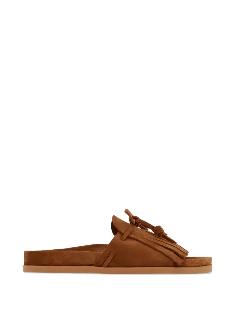 Ancient Greek Sandals Amfiliki fringed sandals Brown AMFILIKICROSTA
