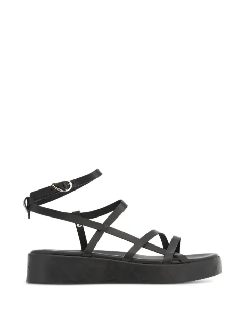 Ancient Greek Sandals Stiliani leather platform sandals Black STILIANIVACHETTA