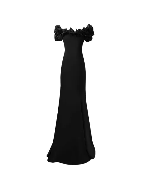 Gemy Maalouf off-the-shoulder ruffled maxi dress Black GMPF247322LD