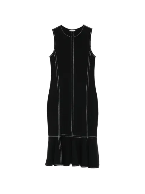 AMI Paris stitching detail ruffled dress Black FDR644JE0222