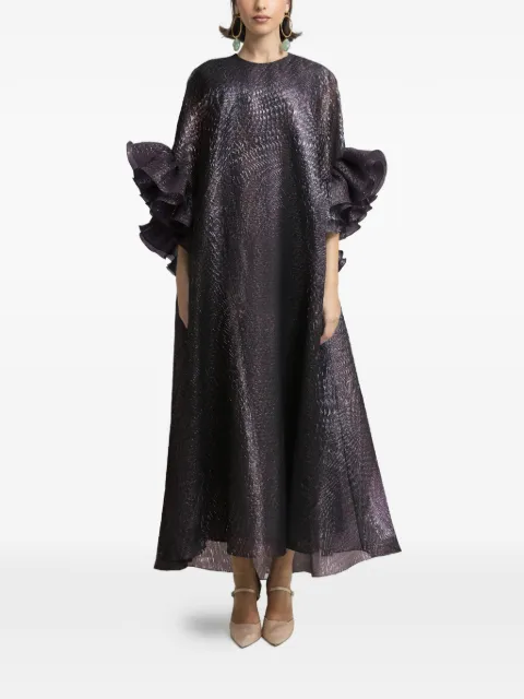 Gemy Maalouf ruffled-sleeves maxi kaftan Red GMCP257519KF