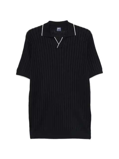 Fedeli ribbed V-neck T-shirt Blue MU005864
