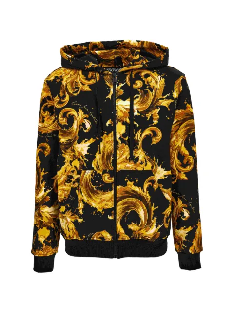 Versace Jeans Couture baroque-print zip-up hoodie Gold 80GAI3Z0FS196