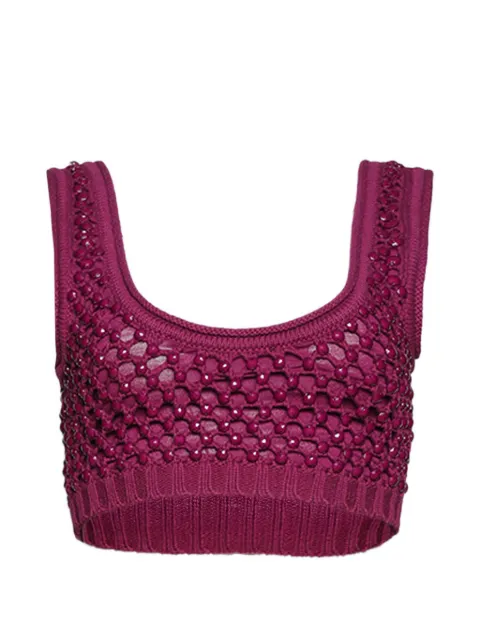 diotima beaded crocheted cropped top Purple 22SWT06K005