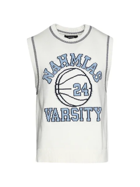 Nahmias basketball varsity knit jersey White KW9T37N4100