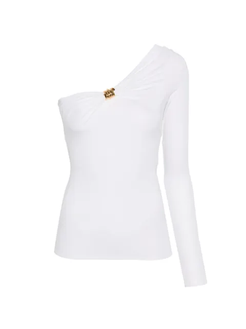 Elisabetta Franchi top in lightweight crêpe jersey fabric White MD03062E2